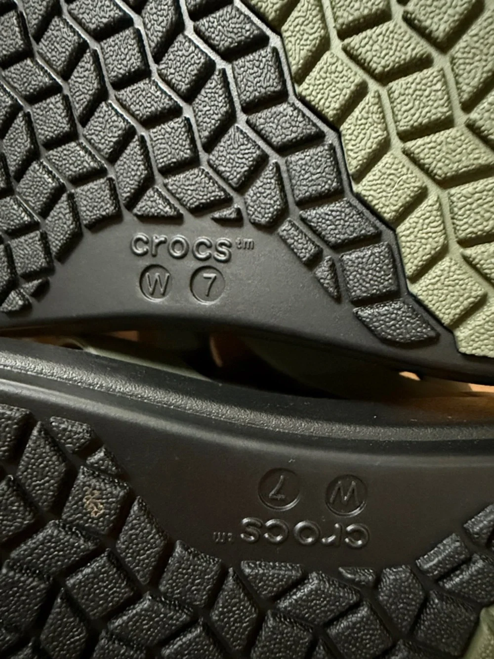 Crocs- Olive Green Strappy Jelly Sandals - Picture 7 of 7